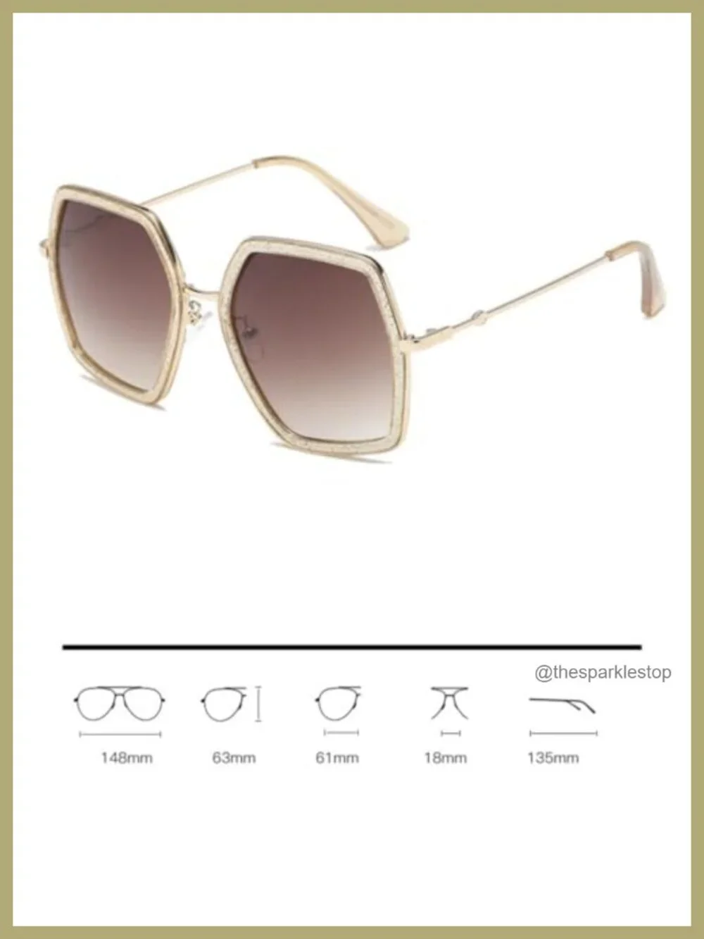 Oversized Hexagon Sunglasses UV400 Protection Metal Frame Unisex